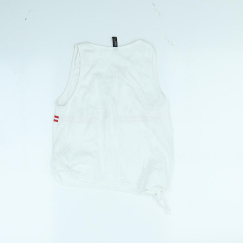 Divided Womens White   Basic Tank Size XS
