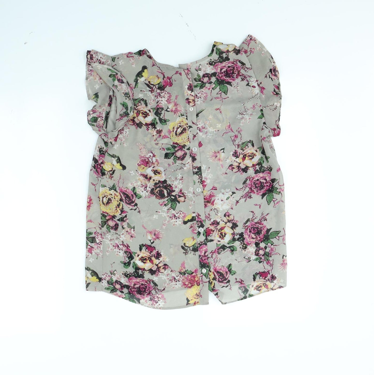 Atmosphere Womens Grey Floral  Basic Blouse Size 10