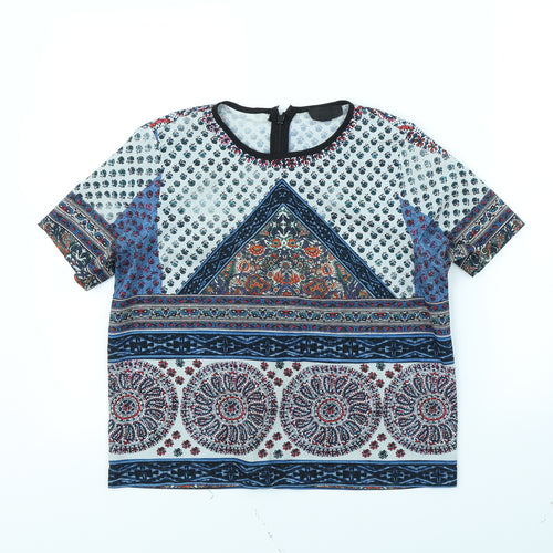Topshop Womens Multicoloured   Cropped T-Shirt Size 8