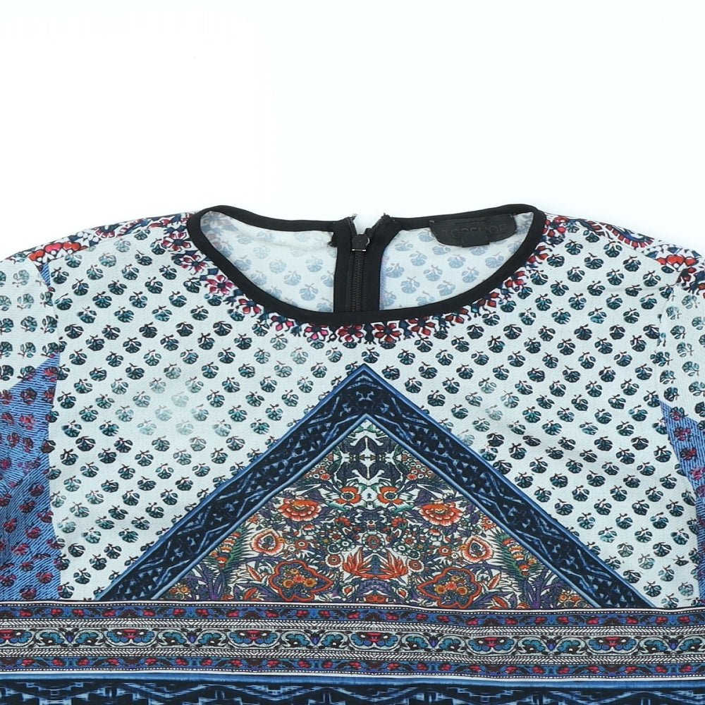 Topshop Womens Multicoloured   Cropped T-Shirt Size 8