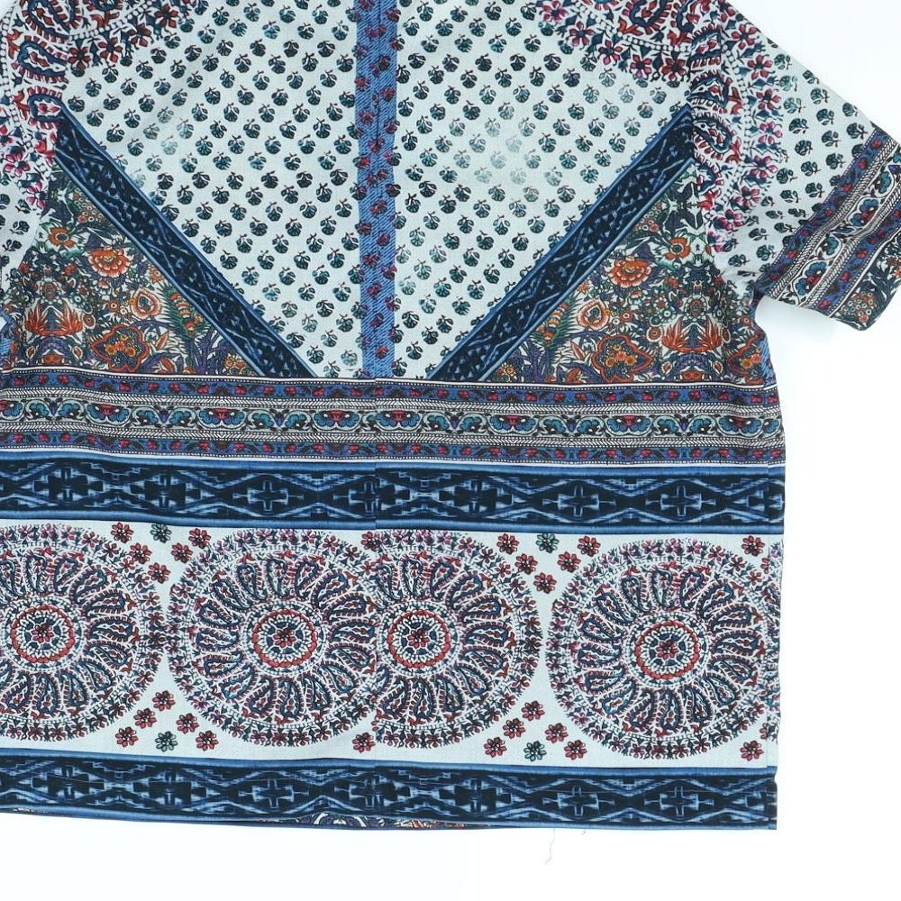 Topshop Womens Multicoloured   Cropped T-Shirt Size 8
