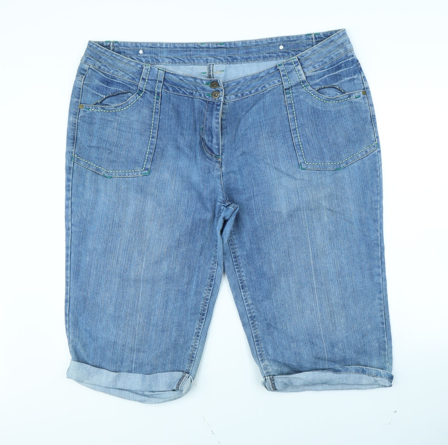 Dorothy Perkins Womens Blue   Mom Shorts Size 22