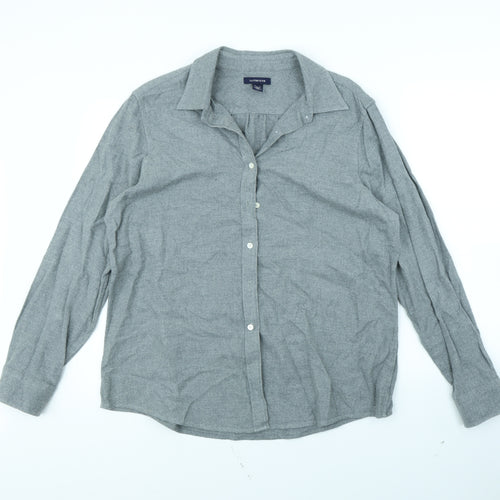Landsend Mens Grey    Dress Shirt Size L