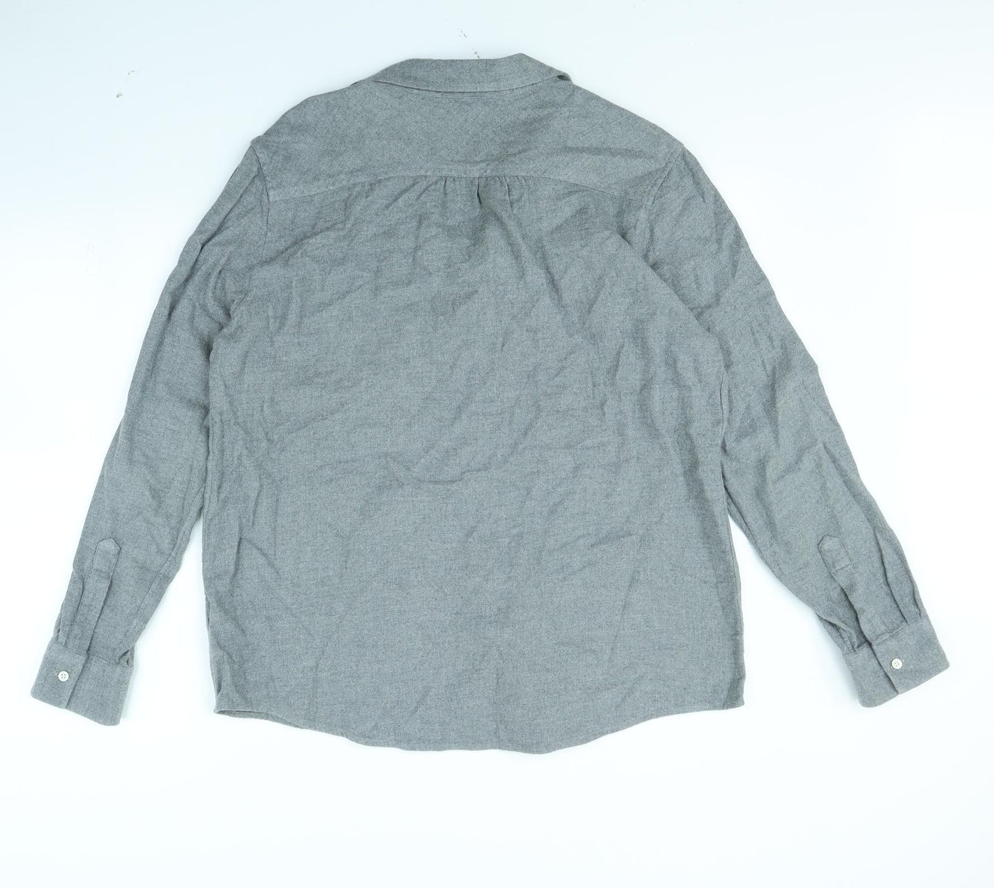 Landsend Mens Grey    Dress Shirt Size L