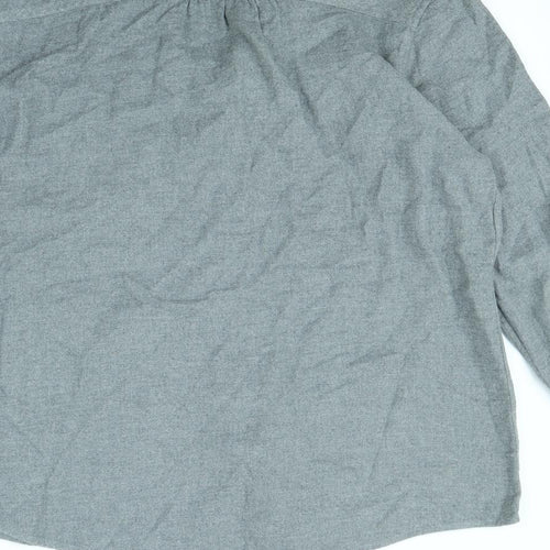 Landsend Mens Grey    Dress Shirt Size L