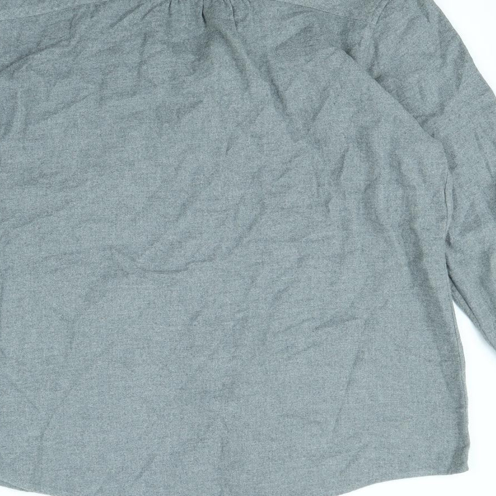 Landsend Mens Grey    Dress Shirt Size L