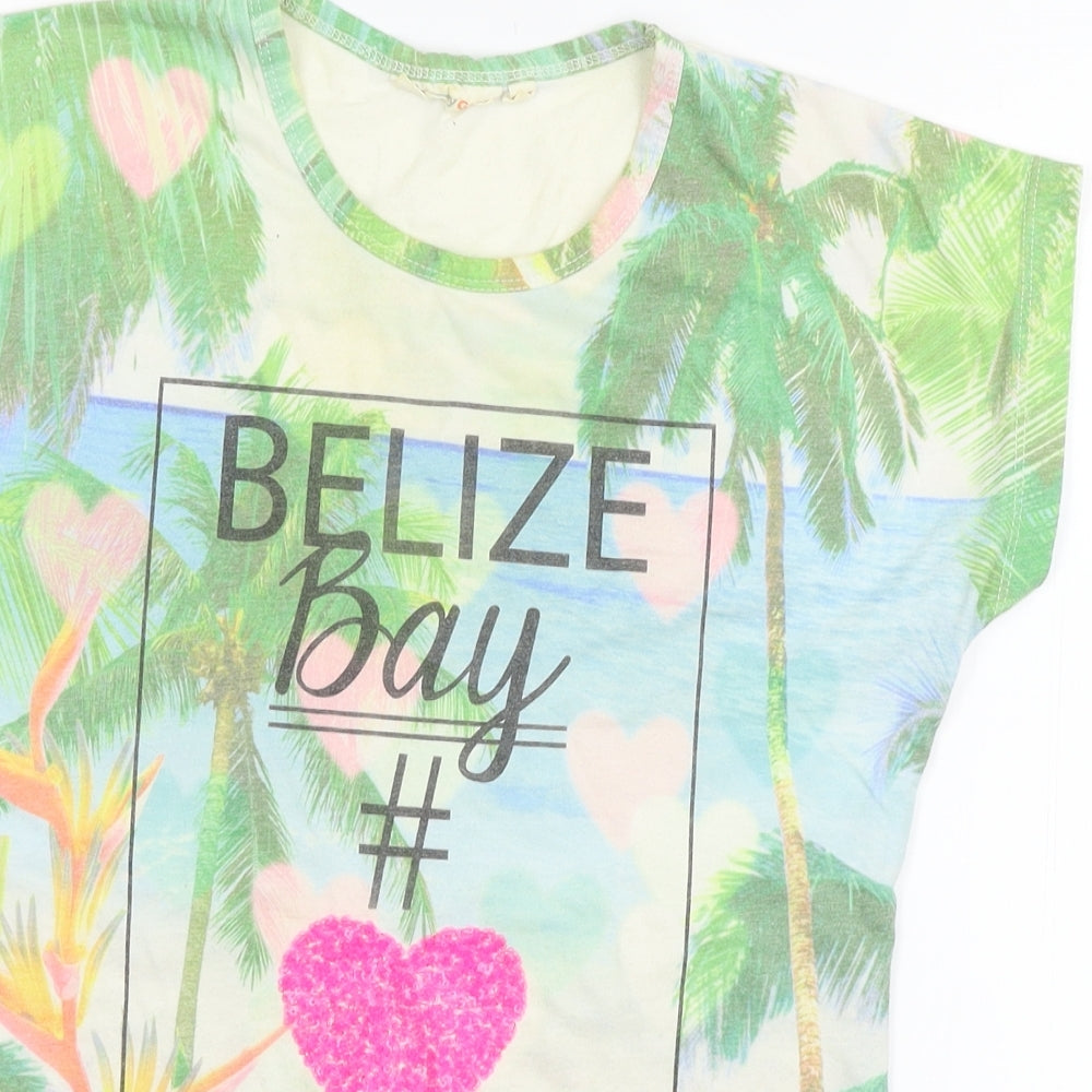 BHS Girls Green   Basic T-Shirt Size 10-11 Years  - belize
