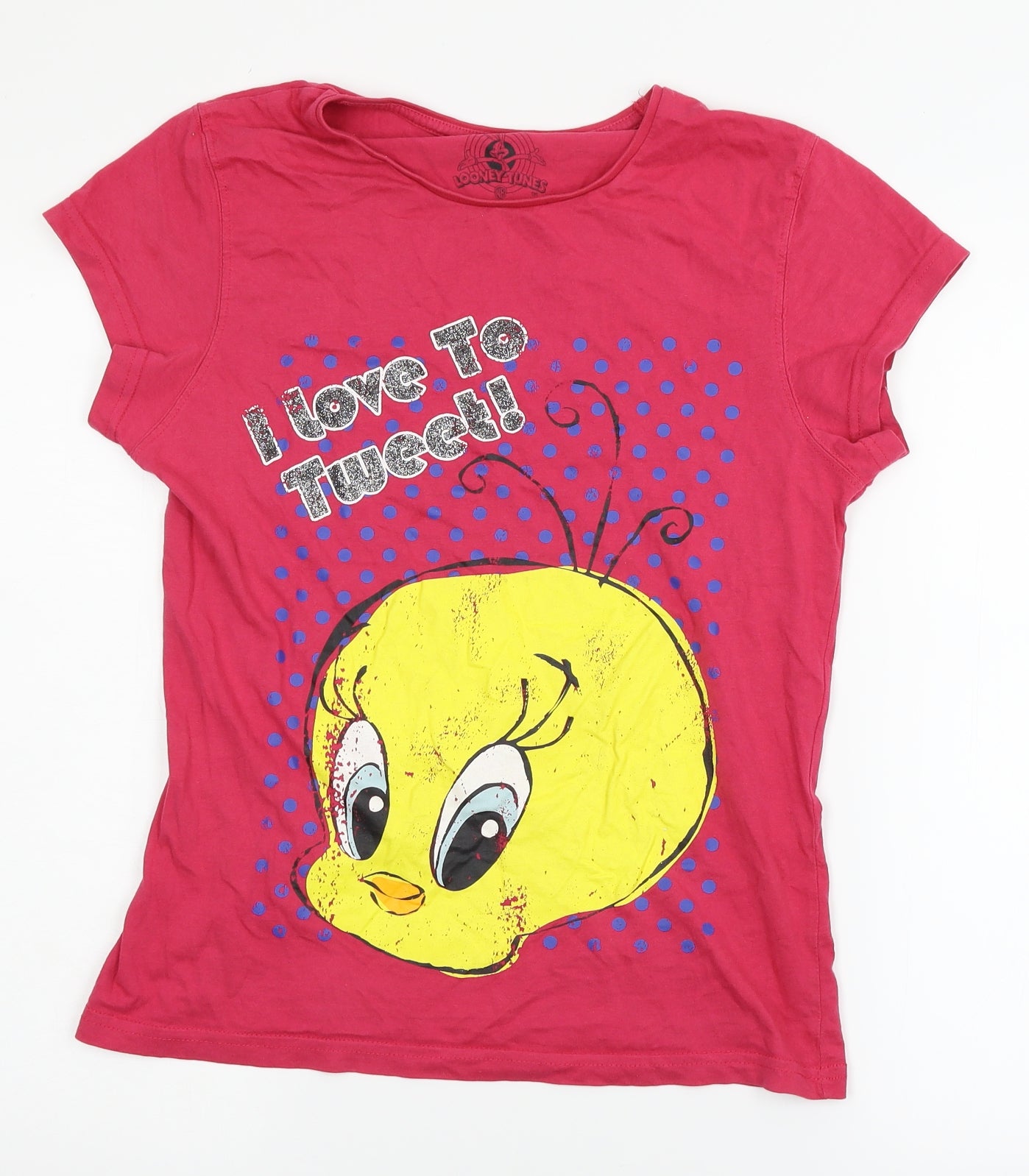 Looney Tunes Girls Red   Basic T-Shirt Size 14 Years  - tweety pie