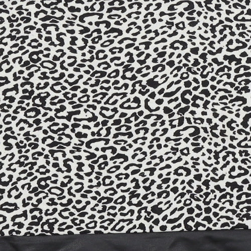 Candy Couture Womens White Animal Print  Basic T-Shirt Size 16  - faux leather trims