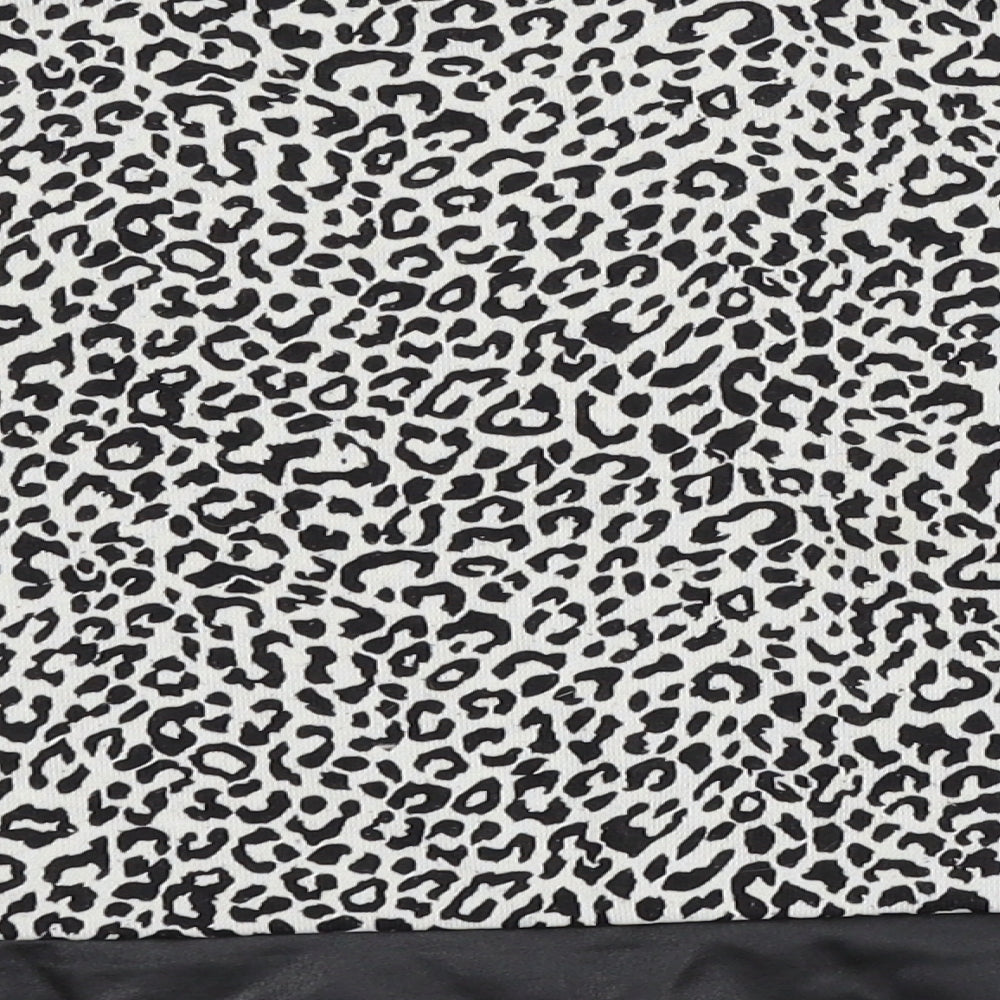 Candy Couture Womens White Animal Print  Basic T-Shirt Size 16  - faux leather trims