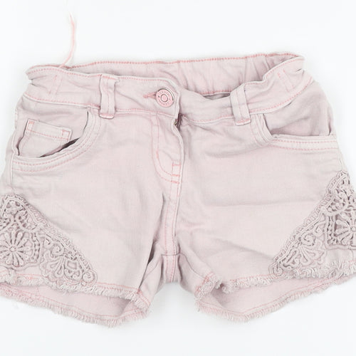 TU Girls Pink Floral Denim Mom Shorts Size 7 Years - Jean shorts, floral