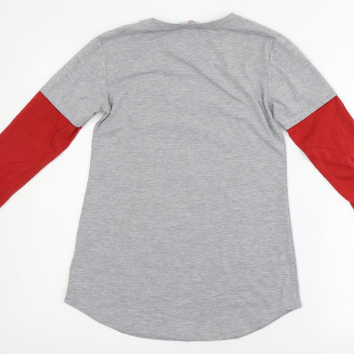 Viollen Girls Grey   Basic T-Shirt Size 14 Years  - beads on front