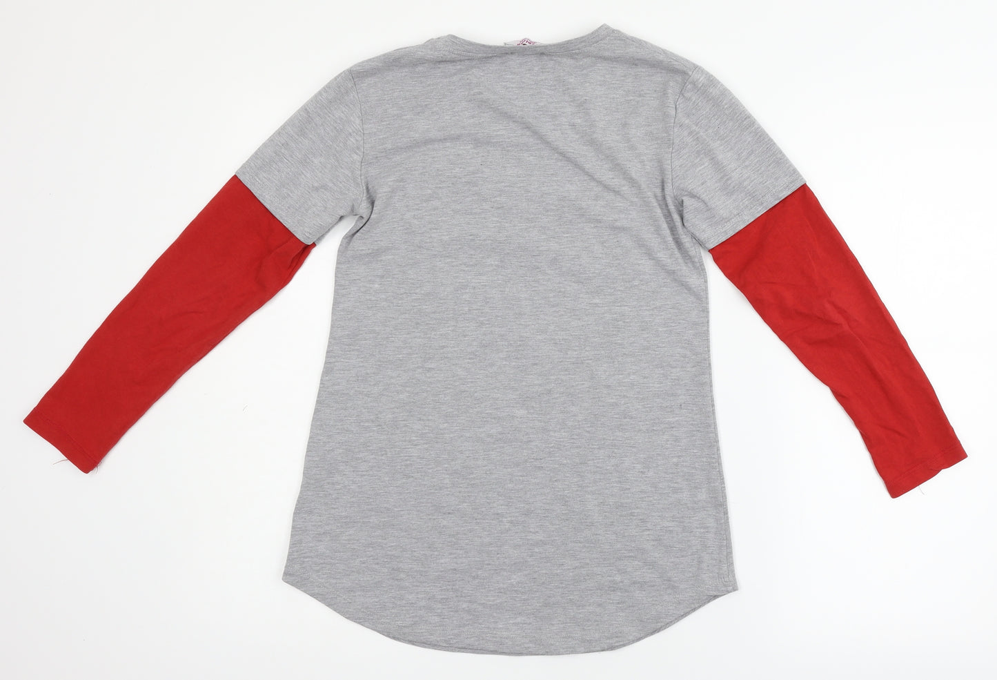 Viollen Girls Grey   Basic T-Shirt Size 14 Years  - beads on front