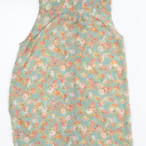 New Look Womens Green Floral   Button-Up Size 6