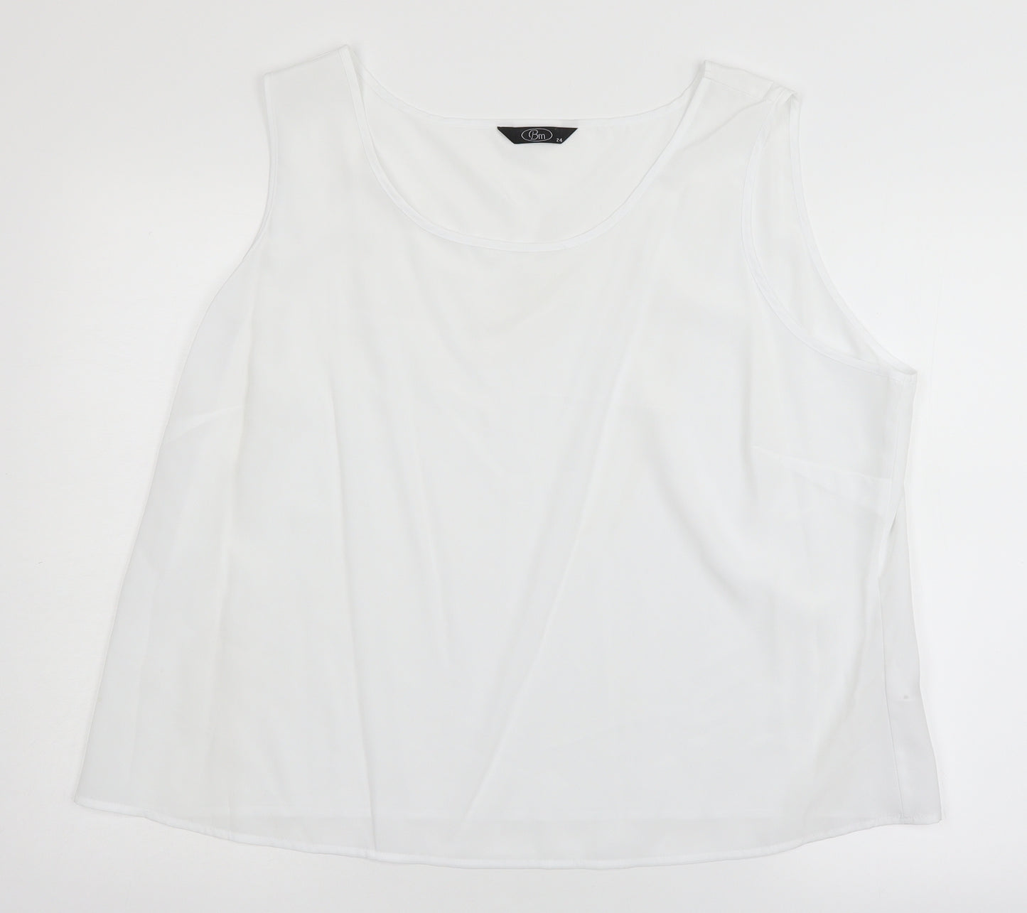 BM Womens White   Basic Tank Size 24
