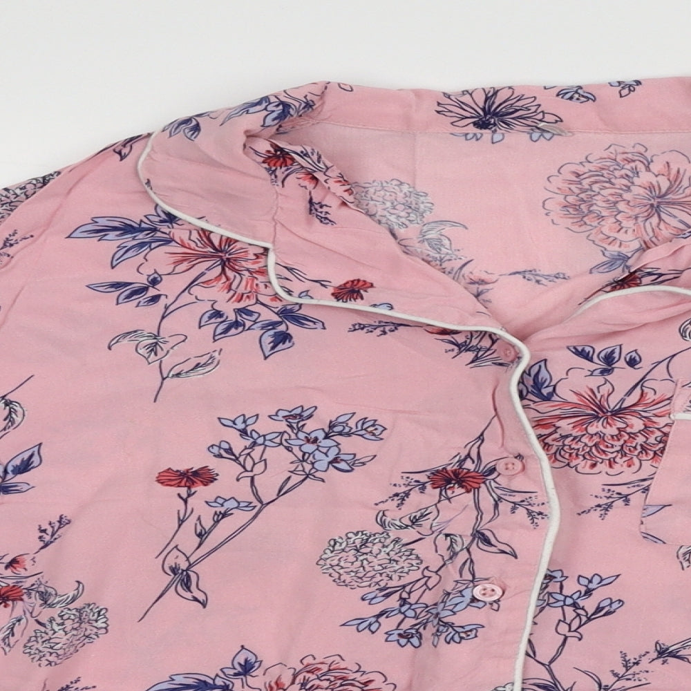 George Womens Pink Floral  Top Pyjama Top Size 12