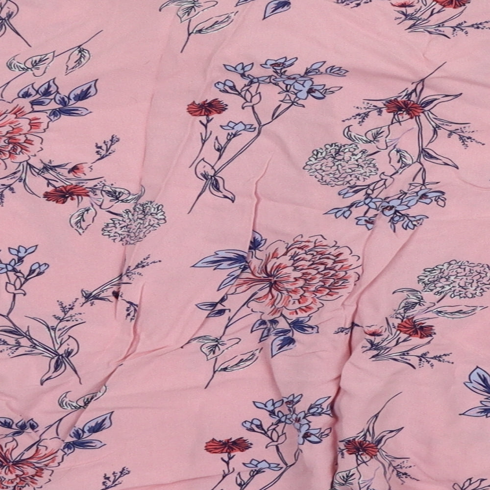 George Womens Pink Floral  Top Pyjama Top Size 12