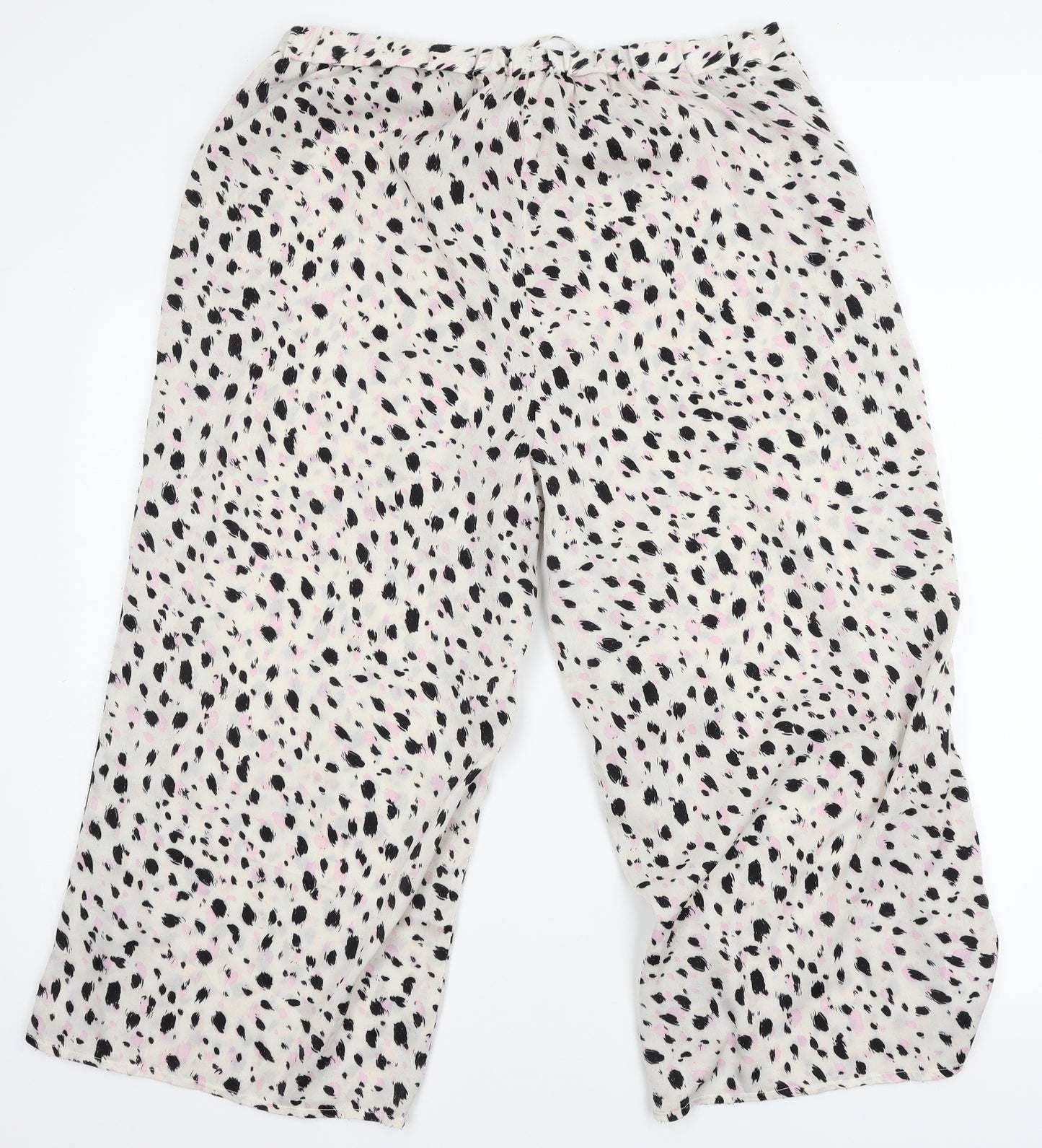 George Womens White Animal Print   Lounge Pants Size 14  - elastic waist