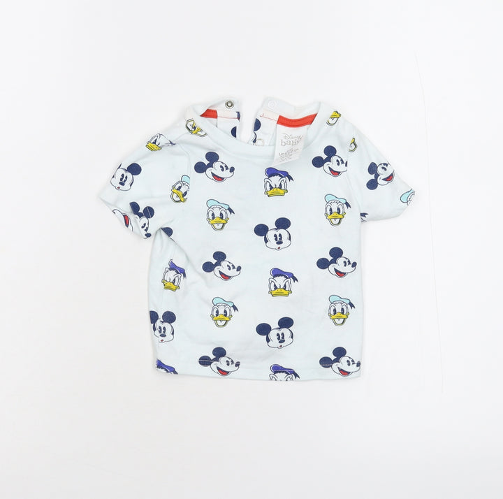 Disney Baby White   Basic T-Shirt Size 6-9 Months