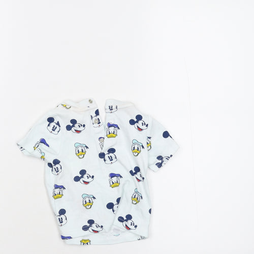 Disney Baby White   Basic T-Shirt Size 6-9 Months