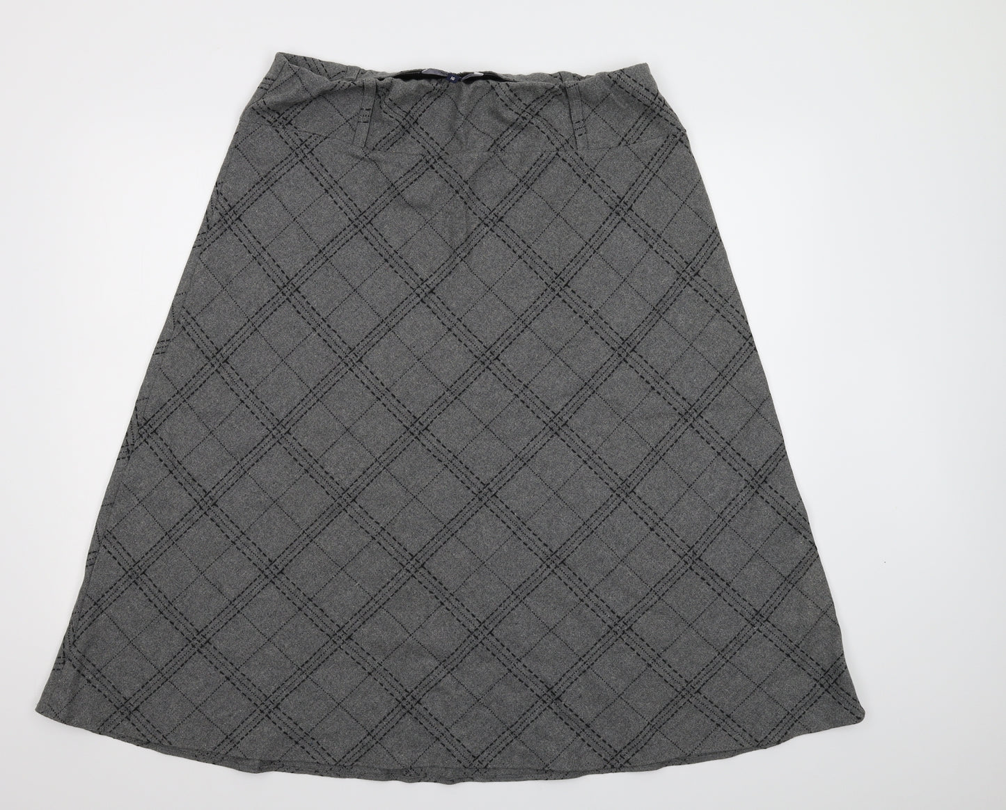 Sarah Hamilton Womens Grey Argyle/Diamond  A-Line Skirt Size 16