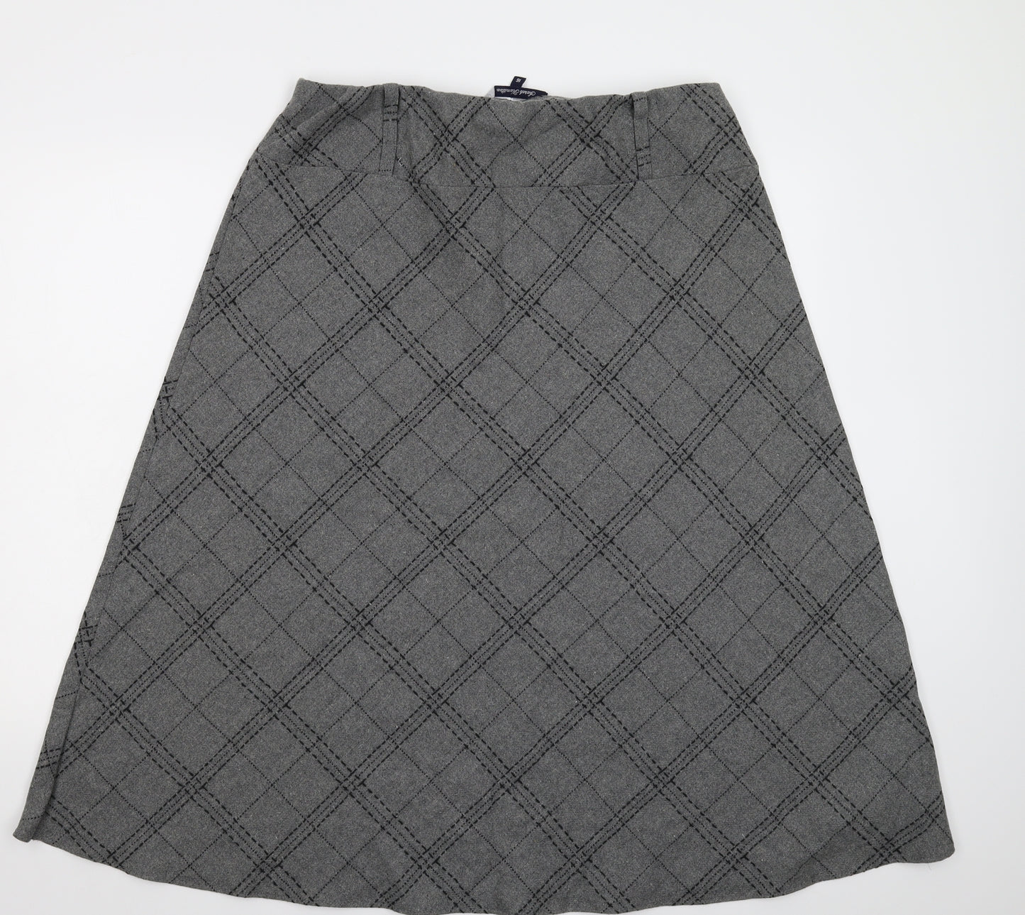 Sarah Hamilton Womens Grey Argyle/Diamond  A-Line Skirt Size 16