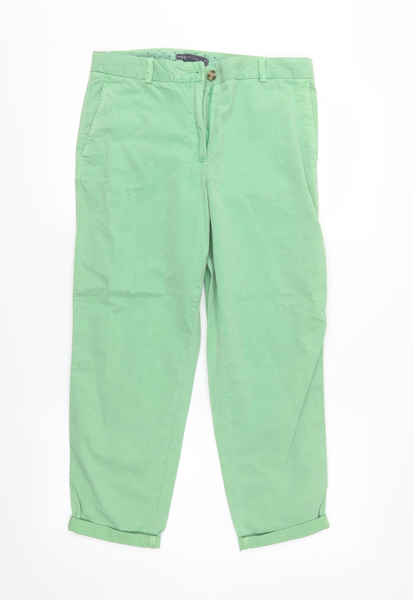 M&S Womens Green   Cropped Jeans Size 10 L25 in