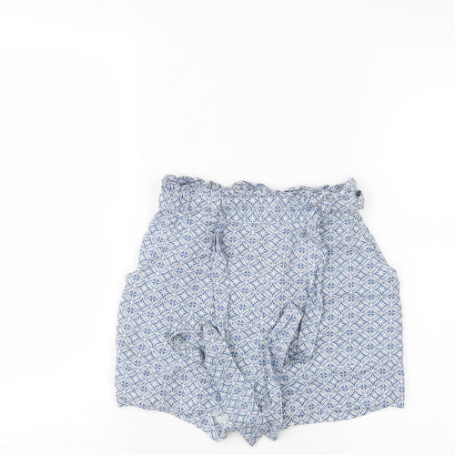 Primark Womens Blue Geometric  Boyfriend Shorts Size 6