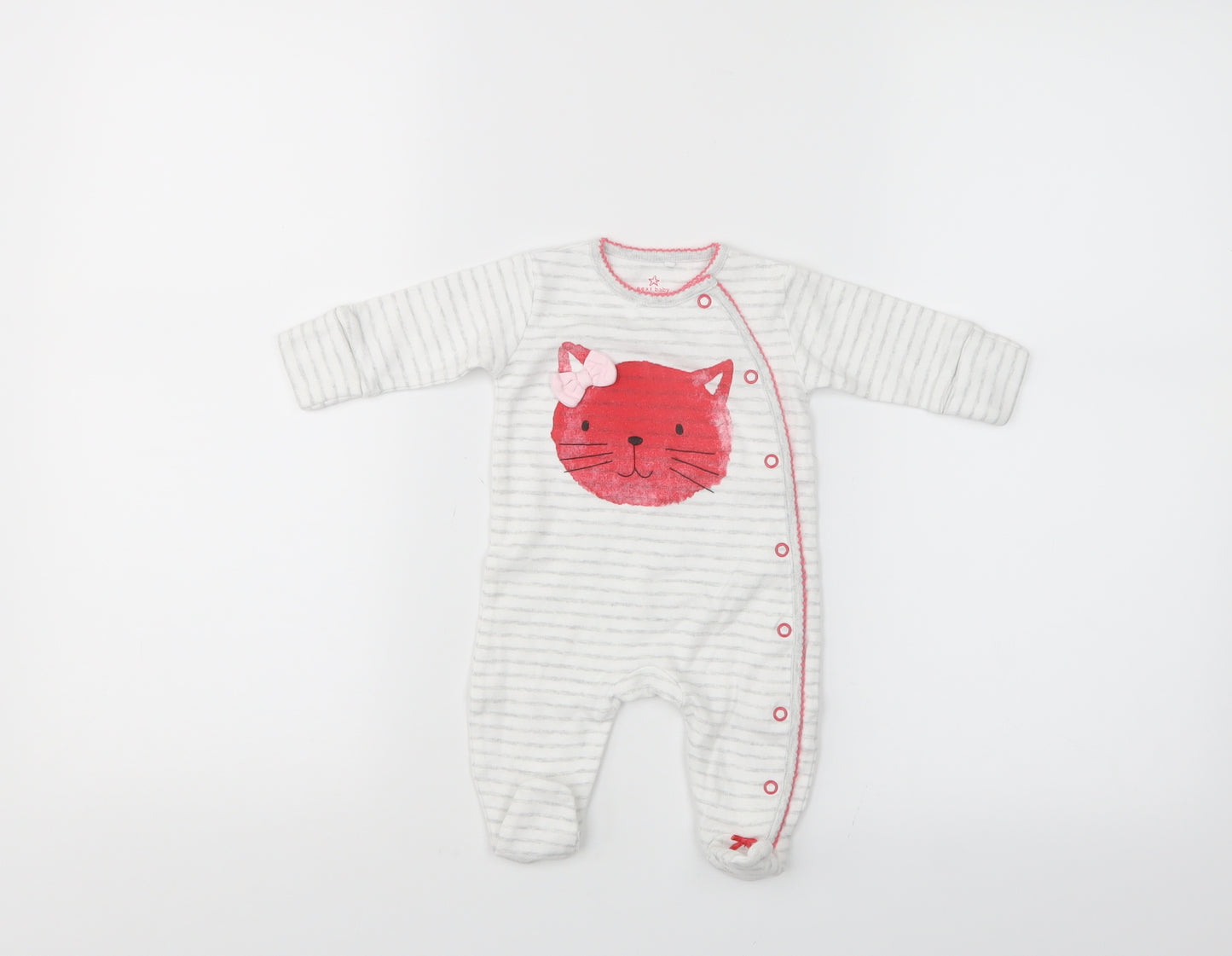 NEXT Baby White Striped  Babygrow One-Piece Size 0-3 Months
