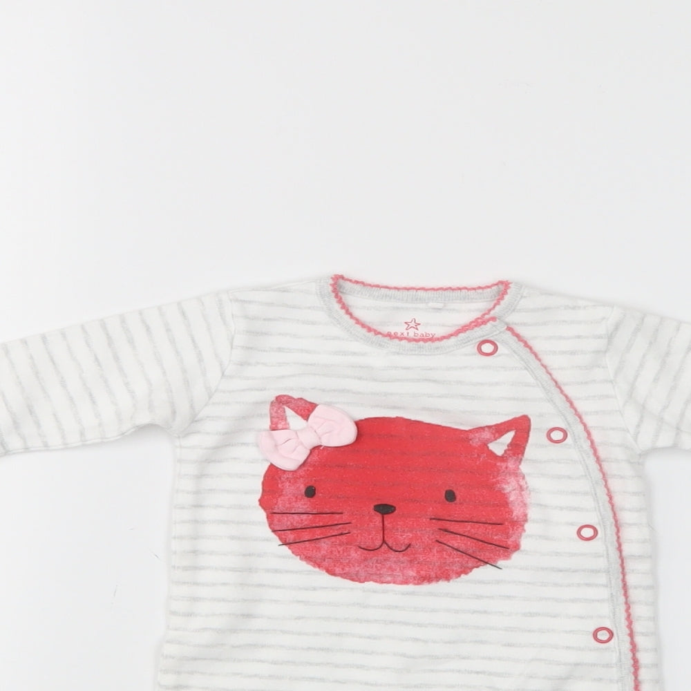 NEXT Baby White Striped  Babygrow One-Piece Size 0-3 Months