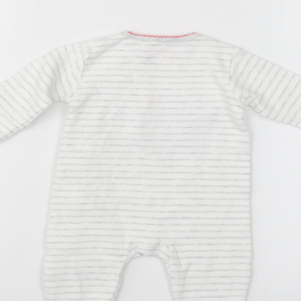 NEXT Baby White Striped  Babygrow One-Piece Size 0-3 Months