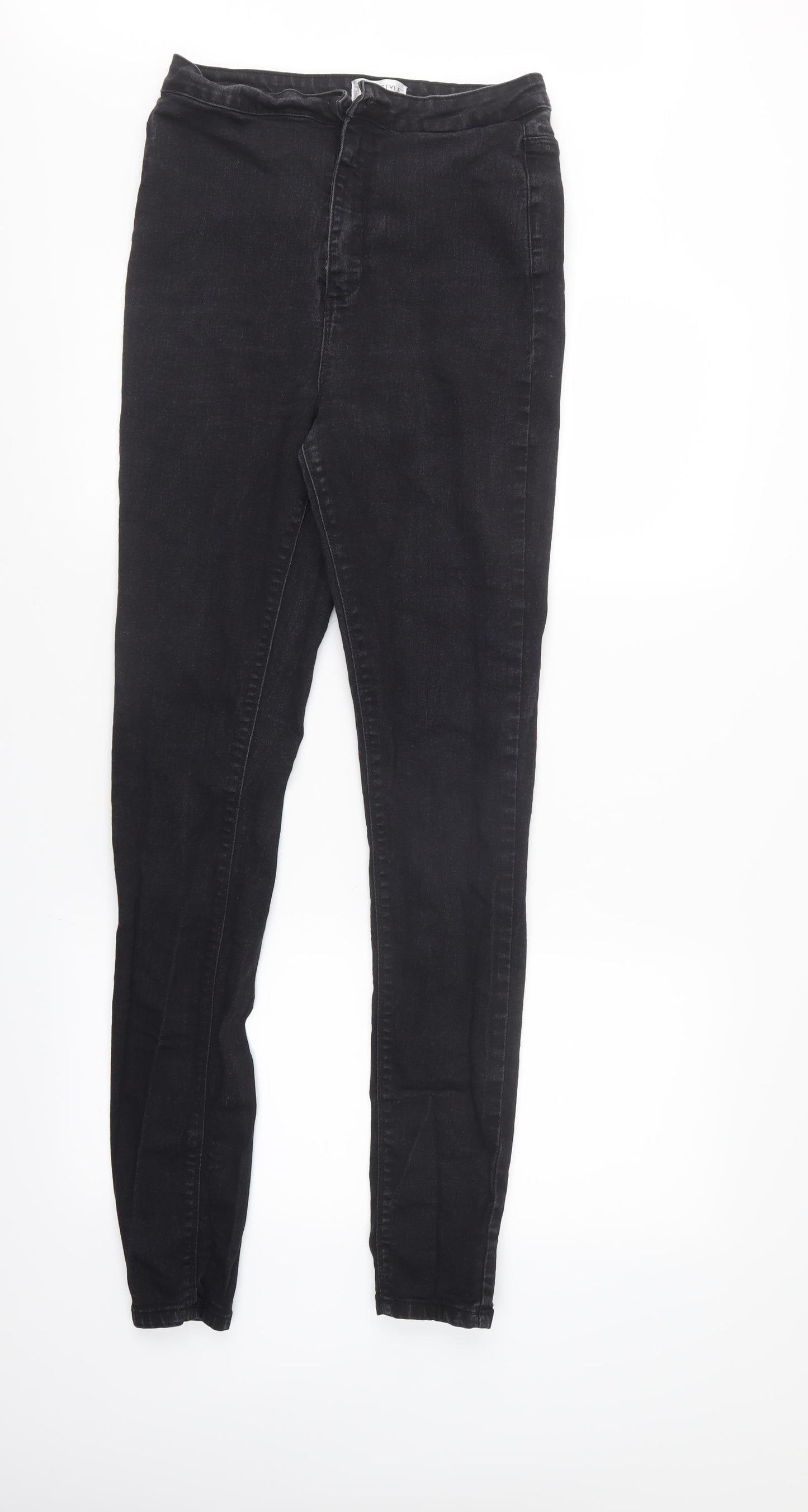 In the Style Womens Black  Denim Tapered Jeans Size 12 L31 in - elastic waist