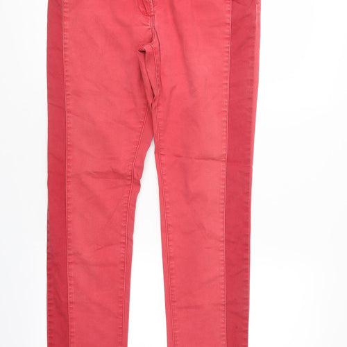 Papaya Womens Red  Denim Straight Jeans Size 12 L28 in