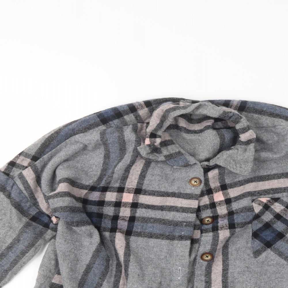 Suffle Womens Multicoloured Check  Basic Button-Up Size L  - Distressed