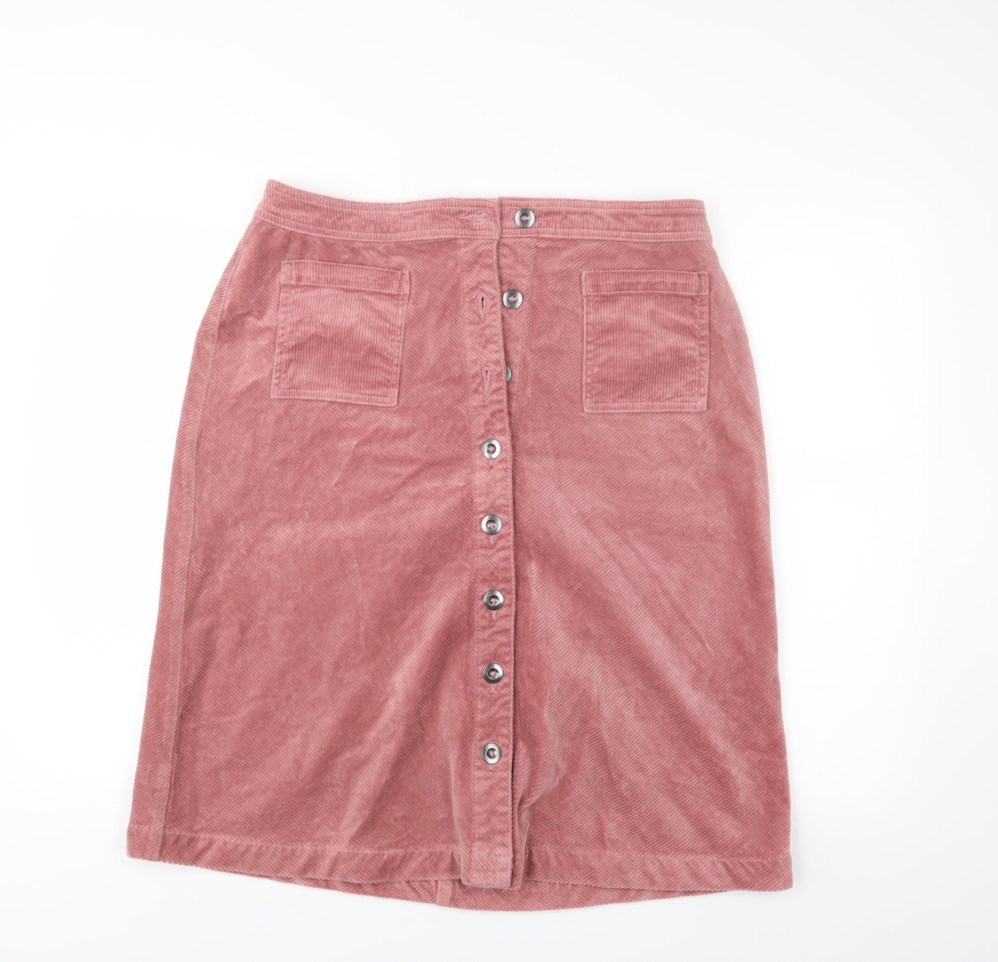Preworn Womens Pink  Corduroy A-Line Skirt Size 14