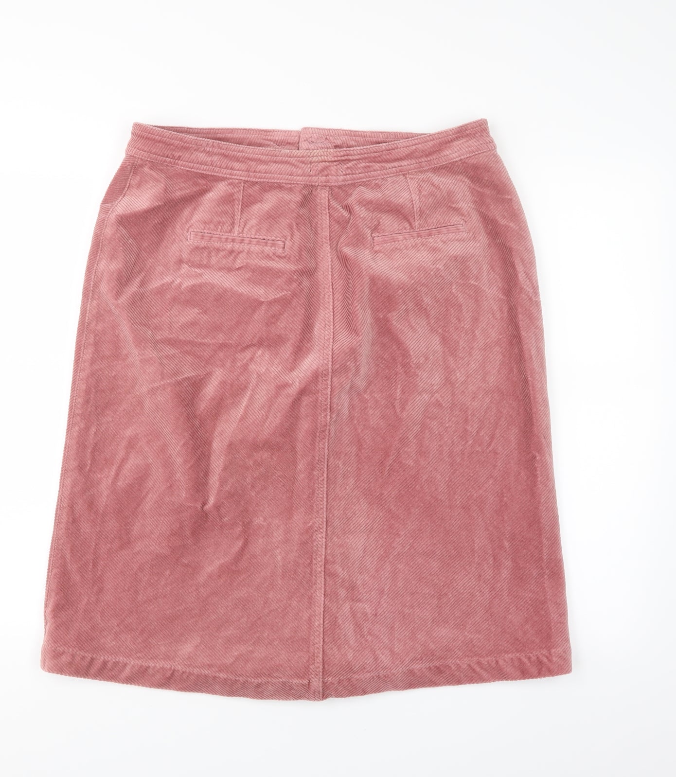 Preworn Womens Pink  Corduroy A-Line Skirt Size 14