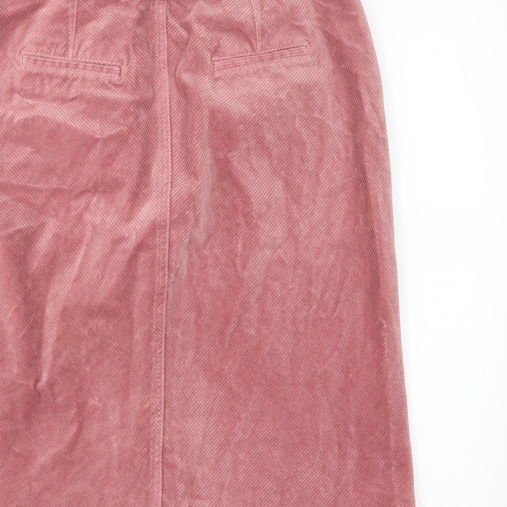 Preworn Womens Pink  Corduroy A-Line Skirt Size 14