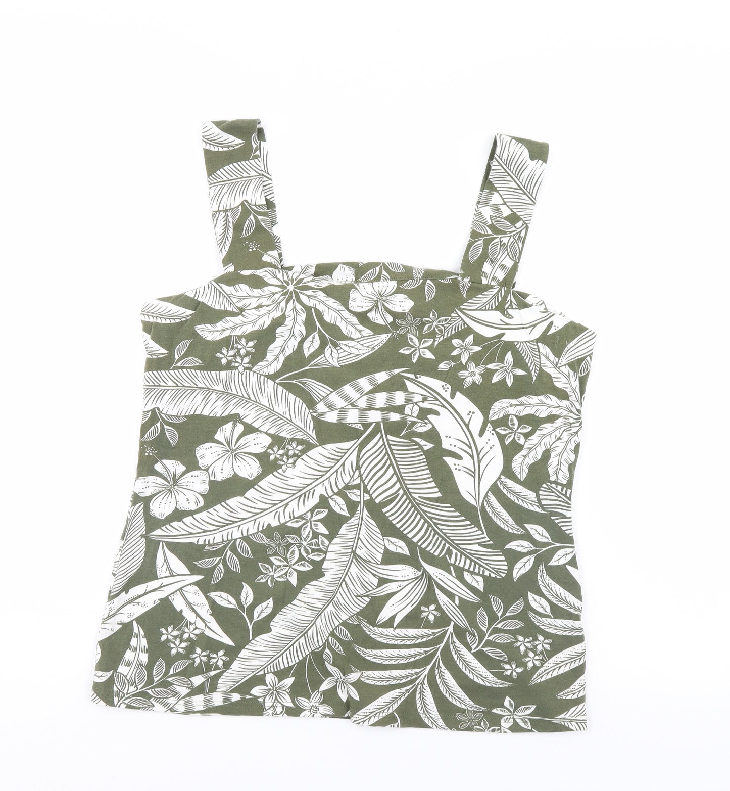 Dorothy Perkins Womens Green Floral  Basic Tank Size 18