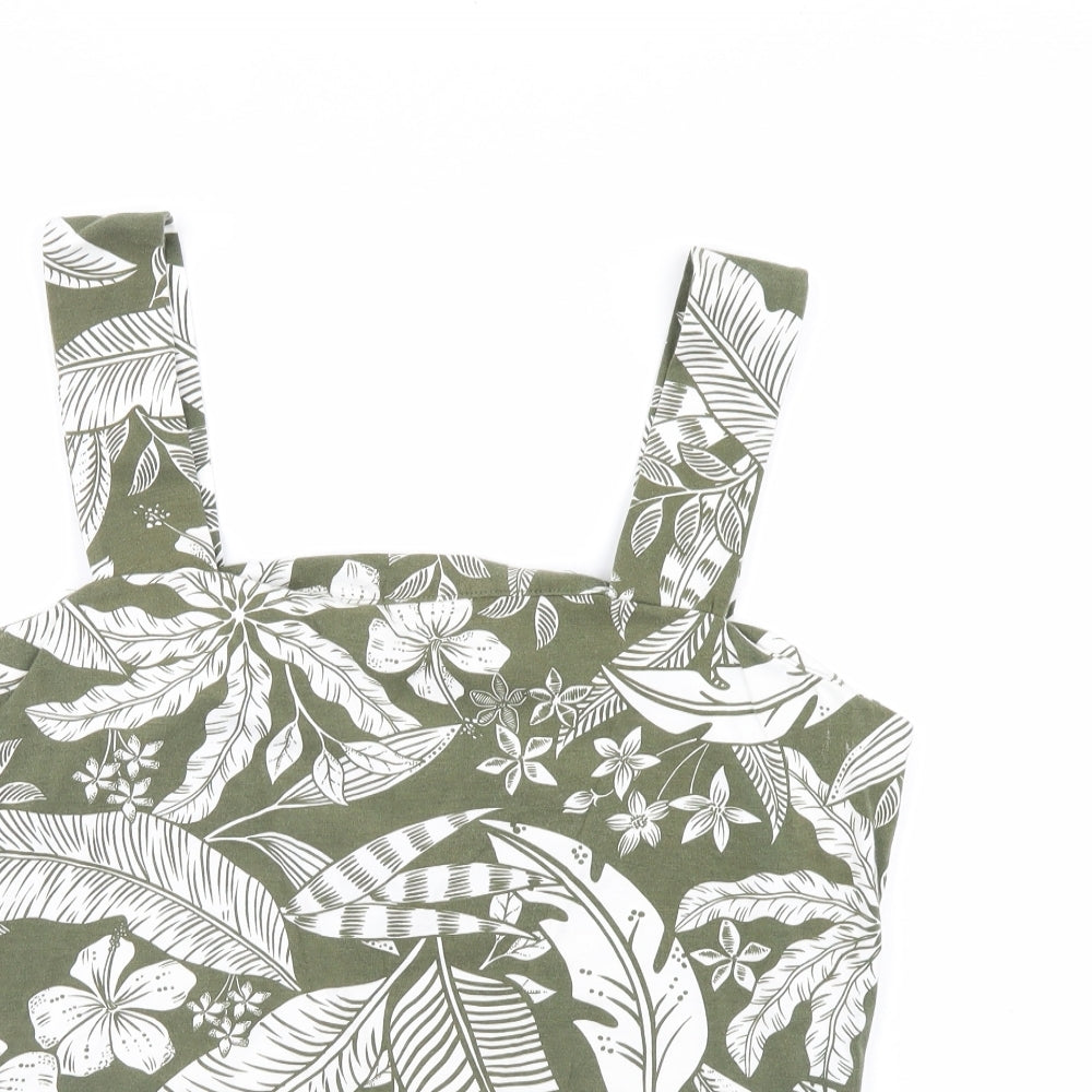 Dorothy Perkins Womens Green Floral  Basic Tank Size 18
