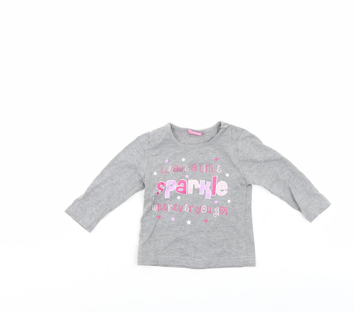 Cutey Couture Girls Grey   Pullover Jumper Size 6-9 Months