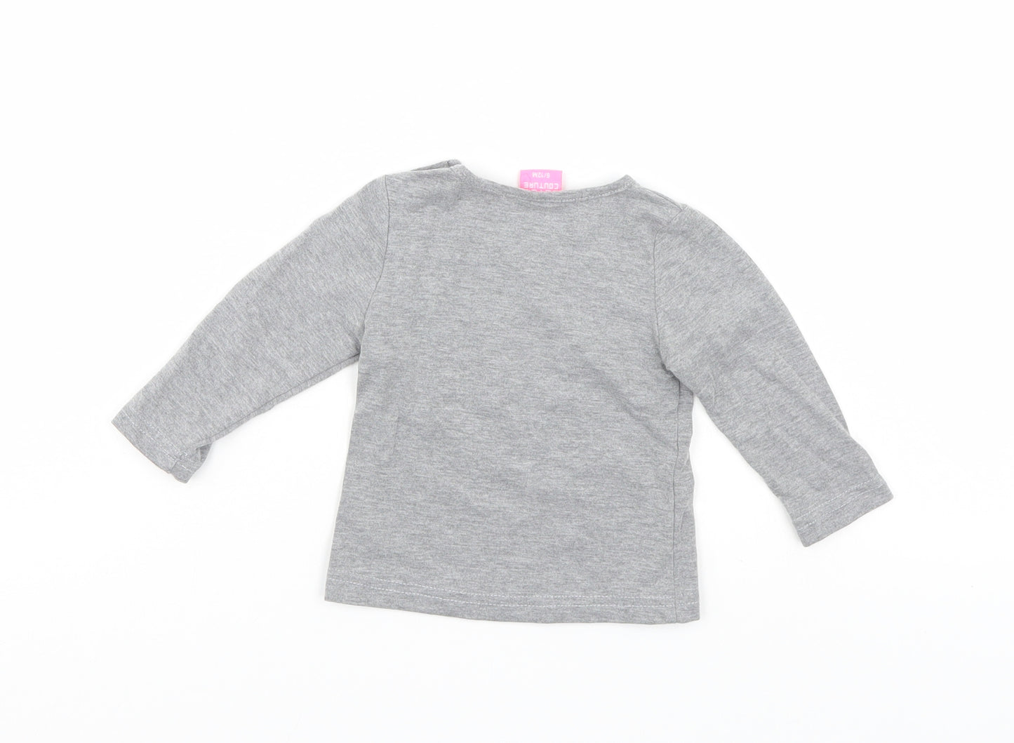 Cutey Couture Girls Grey   Pullover Jumper Size 6-9 Months