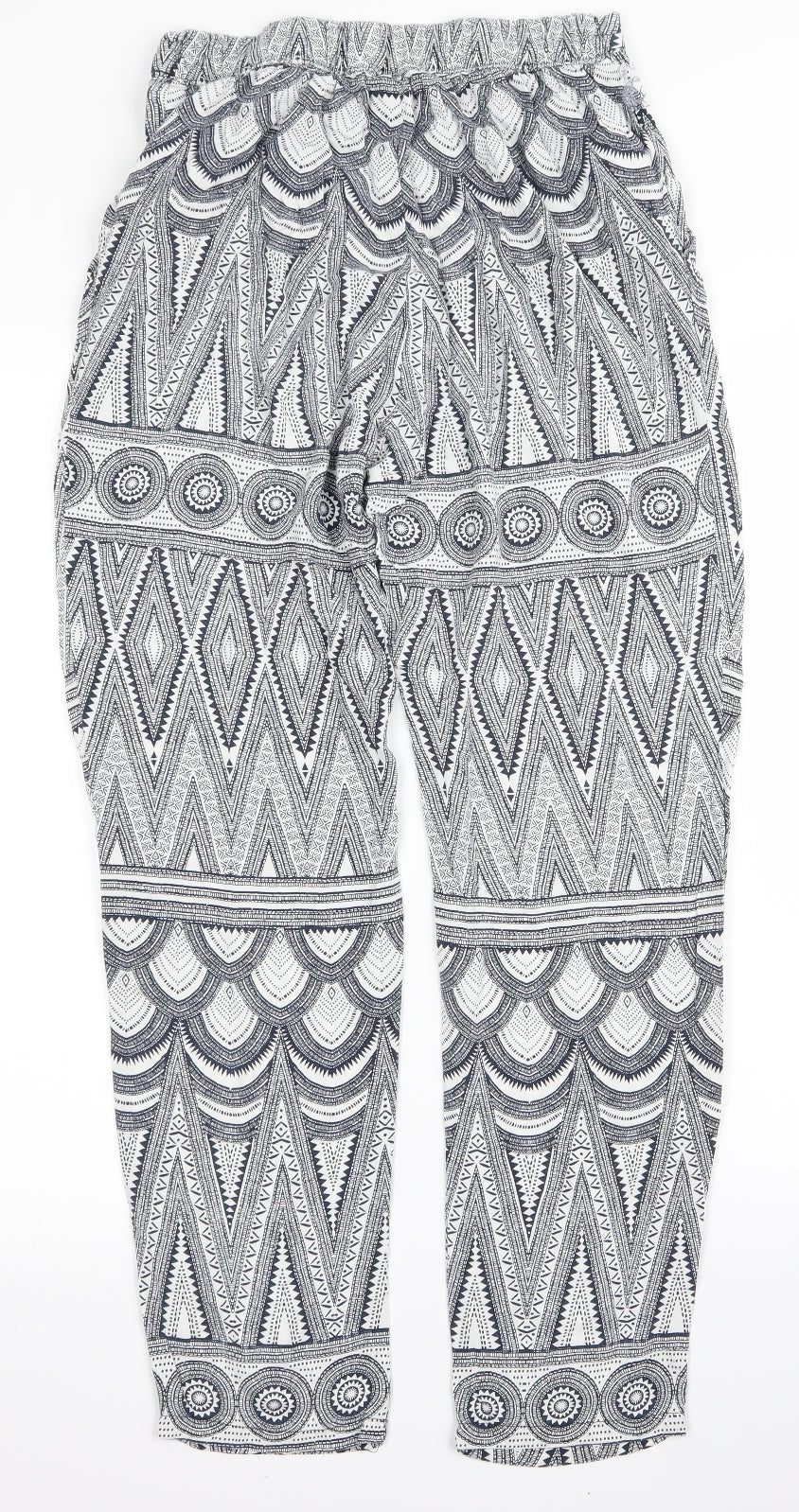 H&M Womens Black Paisley  Trousers  Size 4 L26 in