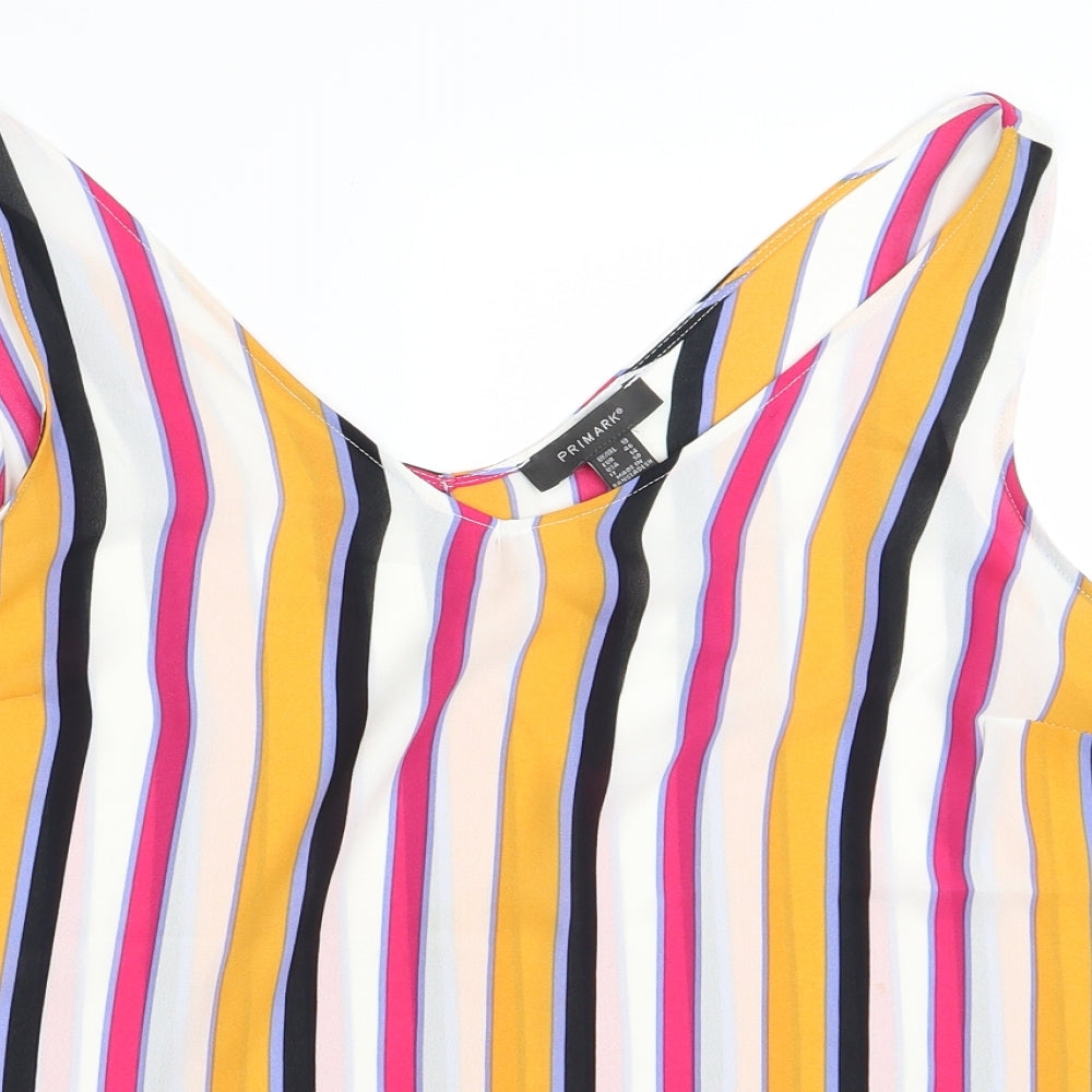 Primark Womens Multicoloured Striped  Basic Blouse Size 18