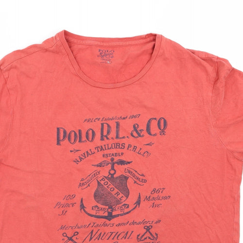 Ralph Lauren Mens Orange    T-Shirt Size L