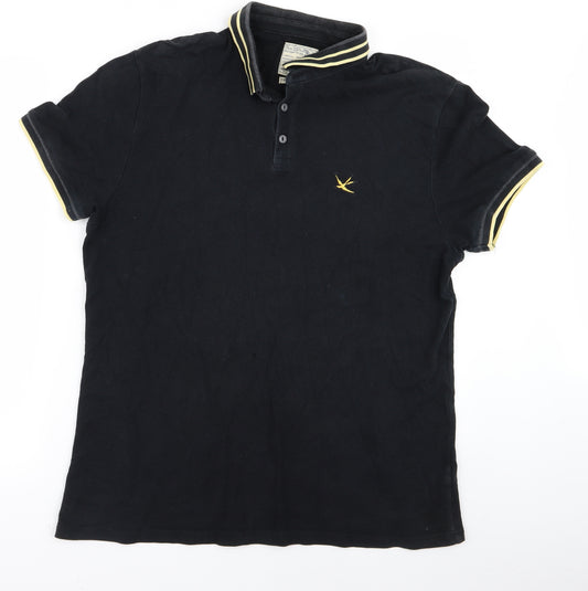 Front view of Burton men’s black polo, size XL