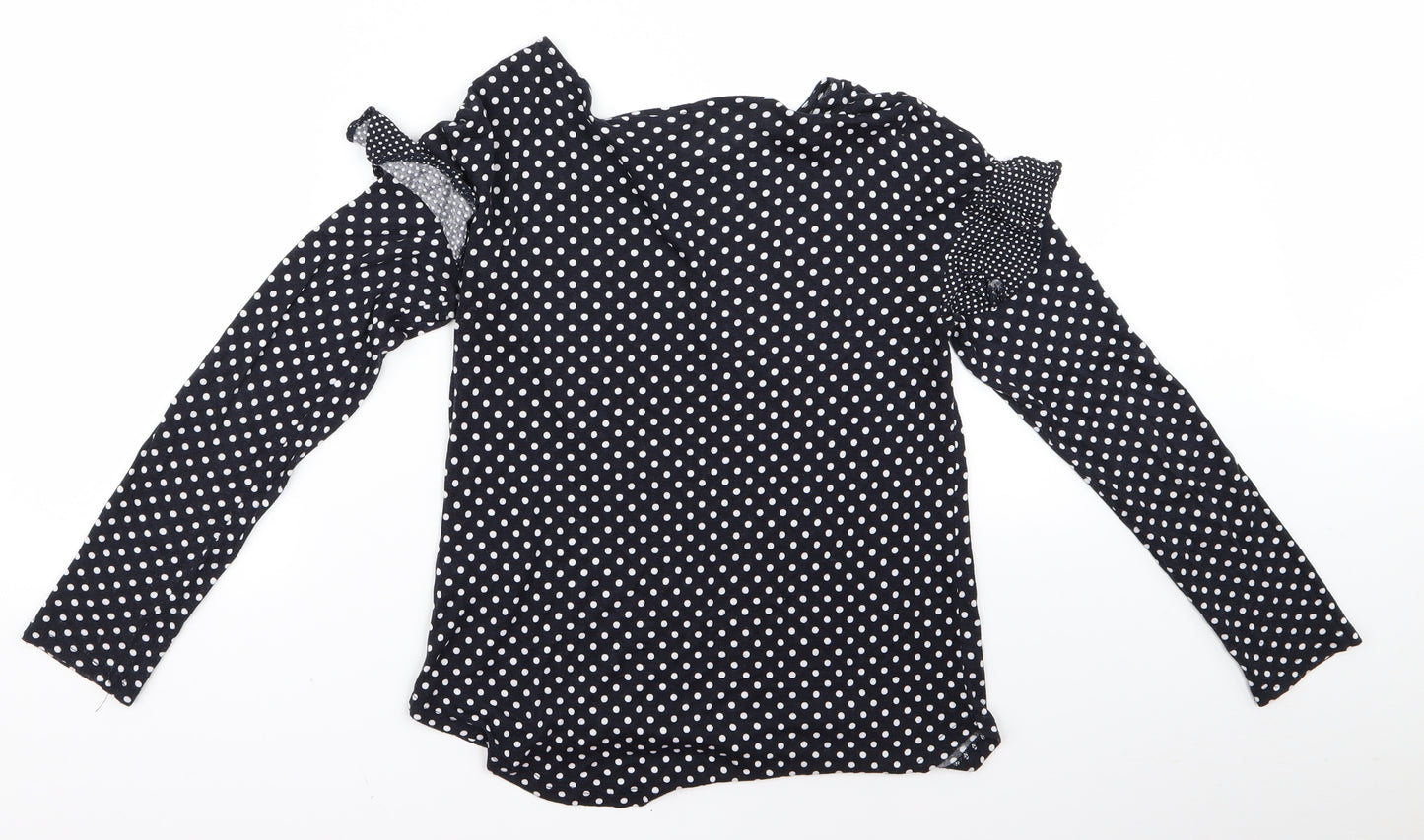 H&M Womens Blue Polka Dot  Basic Blouse Size XS