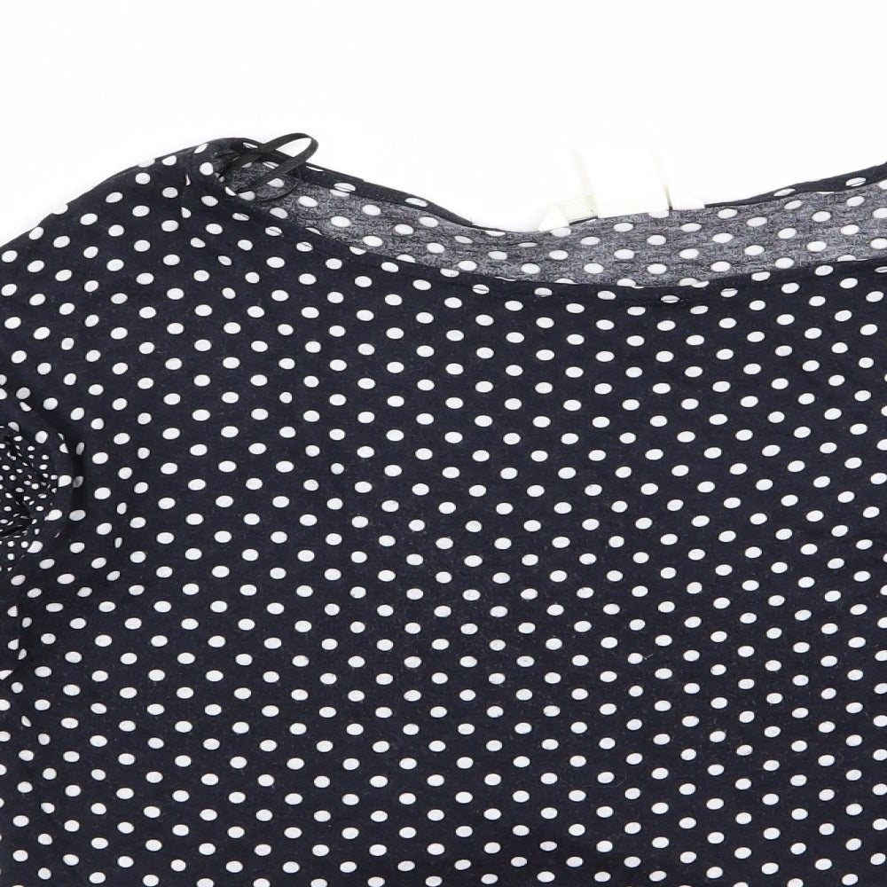 H&M Womens Blue Polka Dot  Basic Blouse Size XS