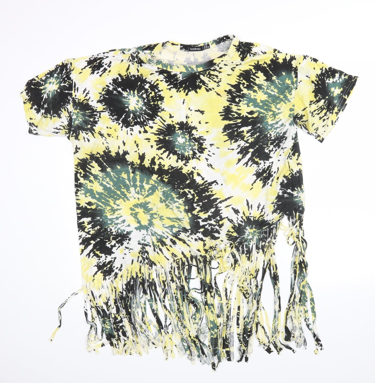 Boohoo Womens Yellow Floral  Basic Blouse Size 18
