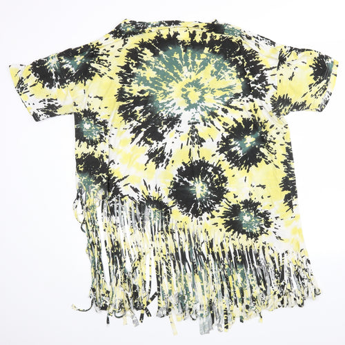 Boohoo Womens Yellow Floral  Basic Blouse Size 18