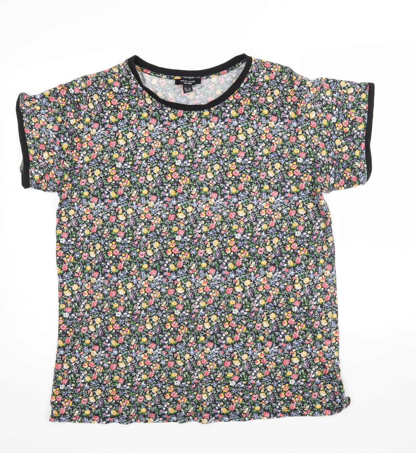 New Look Womens Black Floral  Basic Blouse Size 20